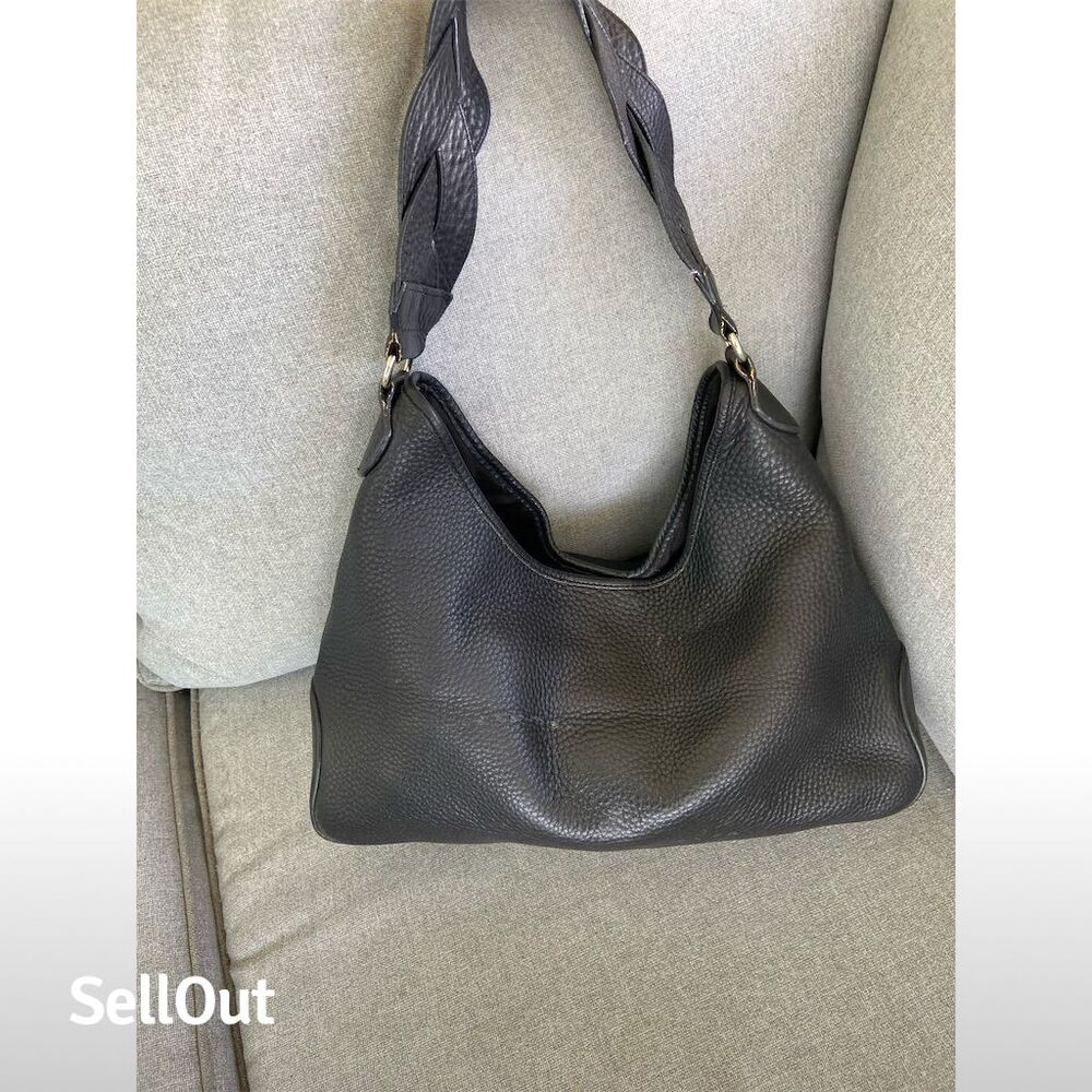 Talbots Women's Black Leather Shoulder Bag with Braided Strap - Picture 7 of 7